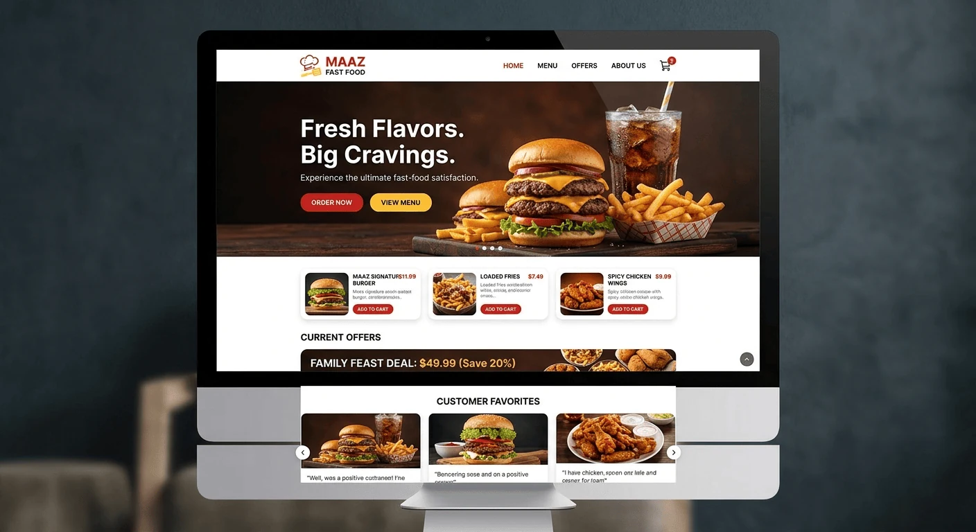 Maaz Fast Food website screenshot