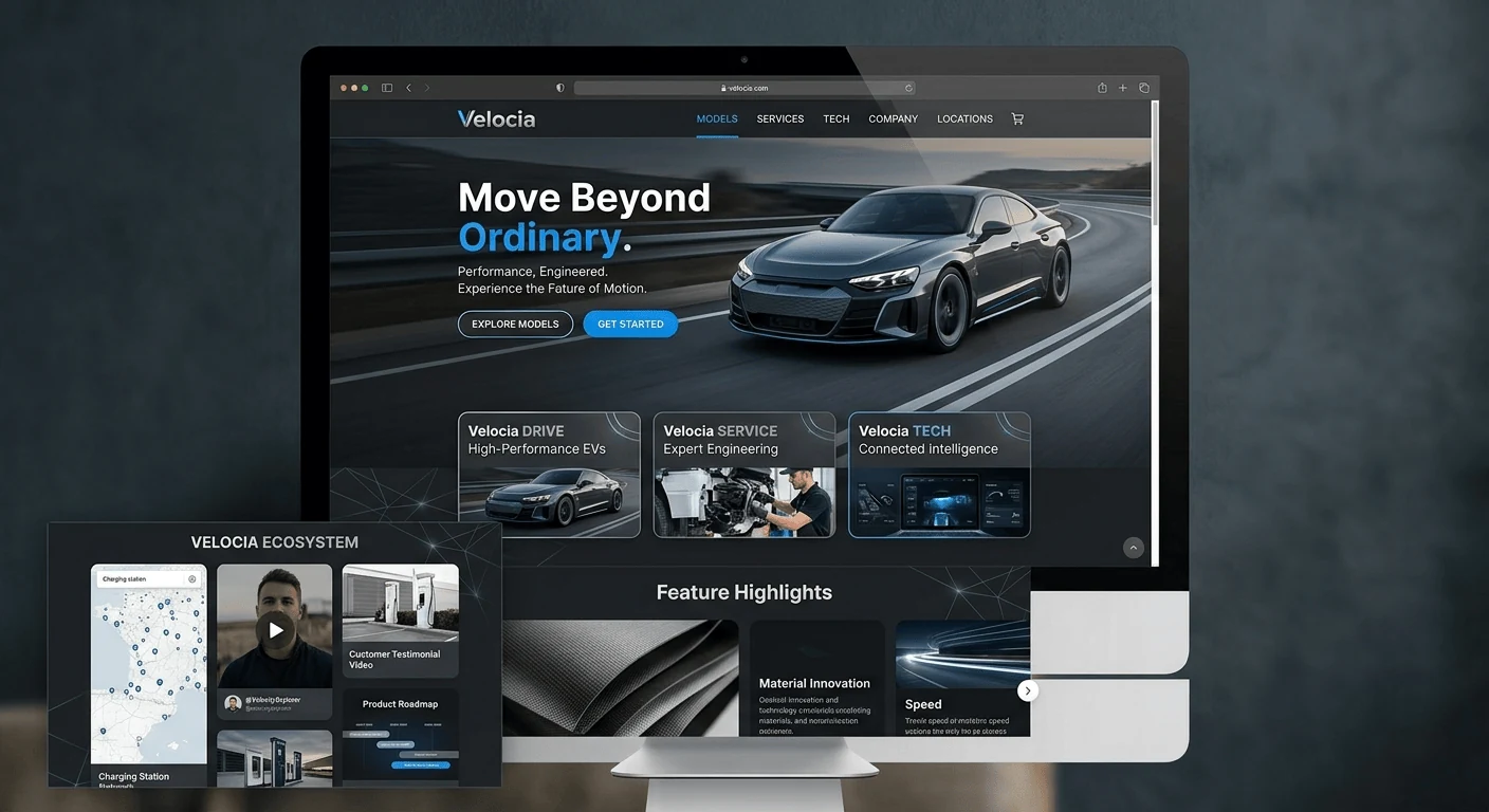 Velocia website screenshot